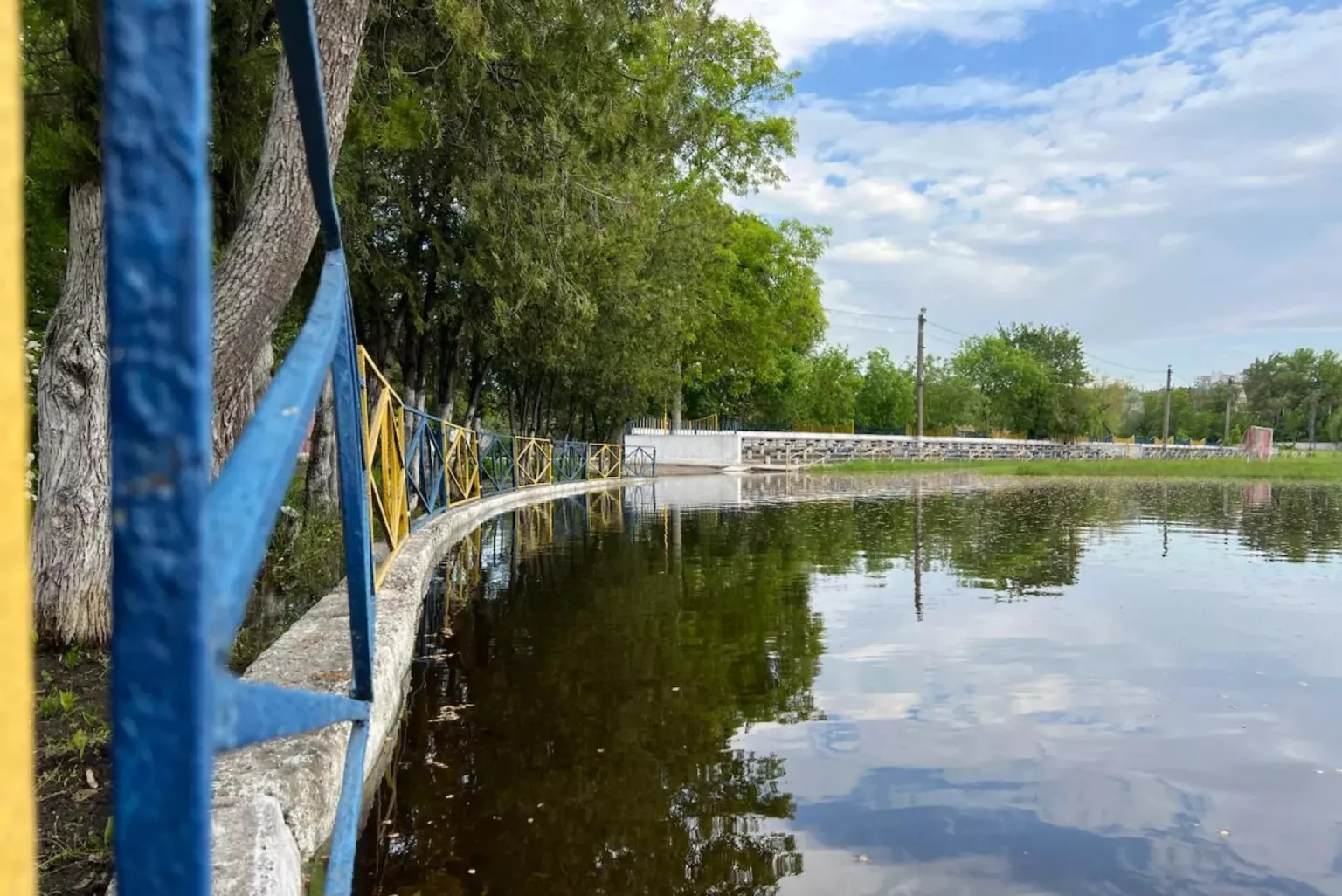 Замість футболу — водойма для птахів: на Миколаївщині шукають спосіб врятувати затоплений стадіон спортшколи