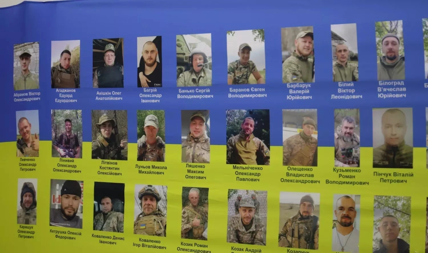 Понад 200 імен на одному стязі: у Миколаєві презентували експозицію про зниклих у Кринках бійців