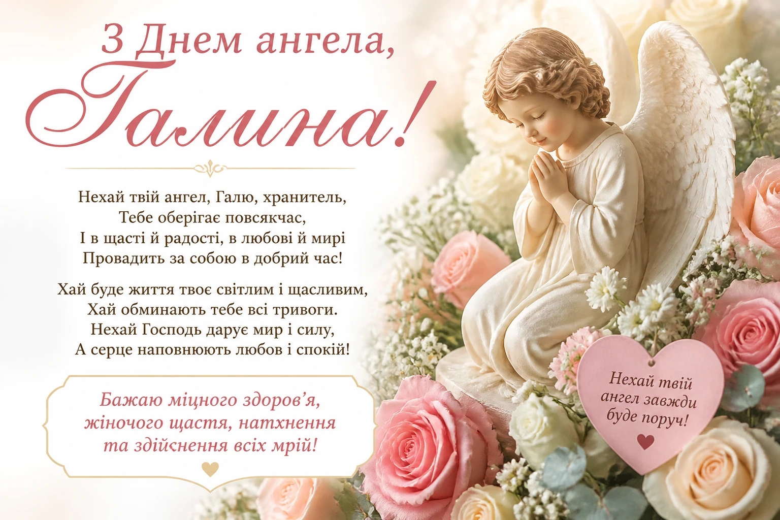 Привітання на день ангела Галини