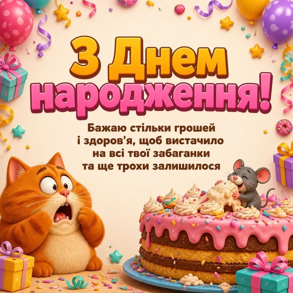 открытка з днем народження
