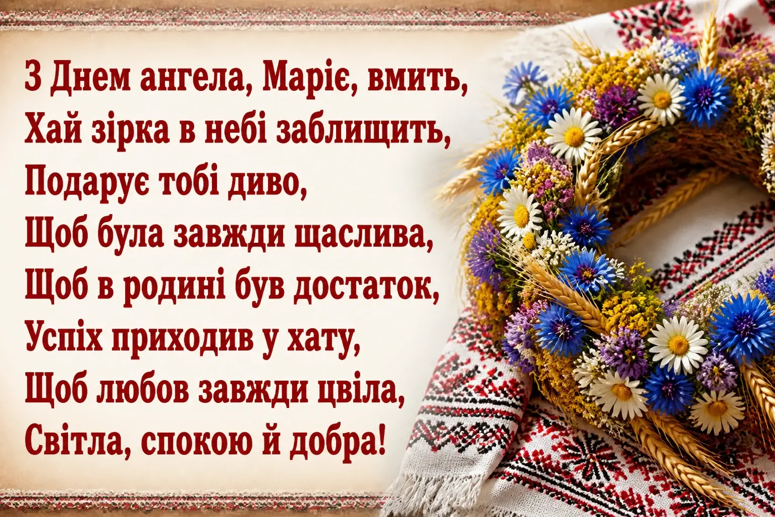 з днем ангела марії
