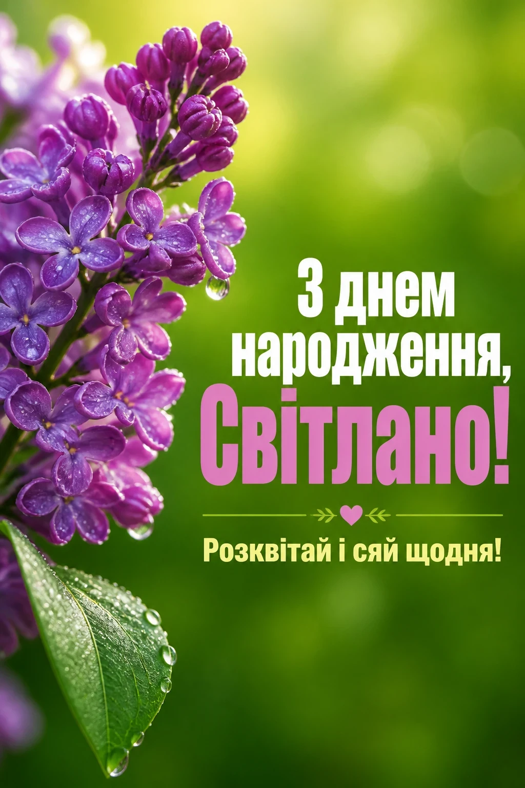 з днем народження світлана