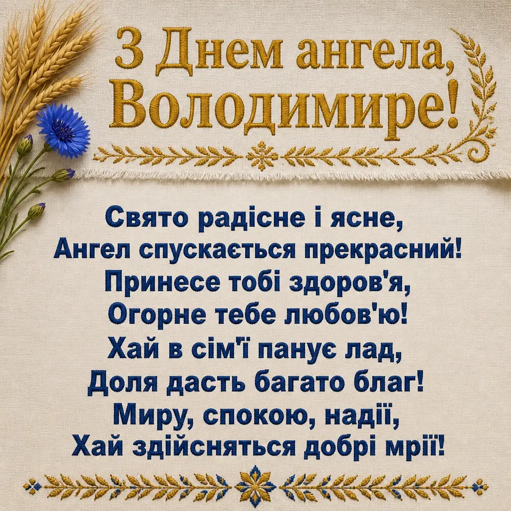 з днем ангела володимира